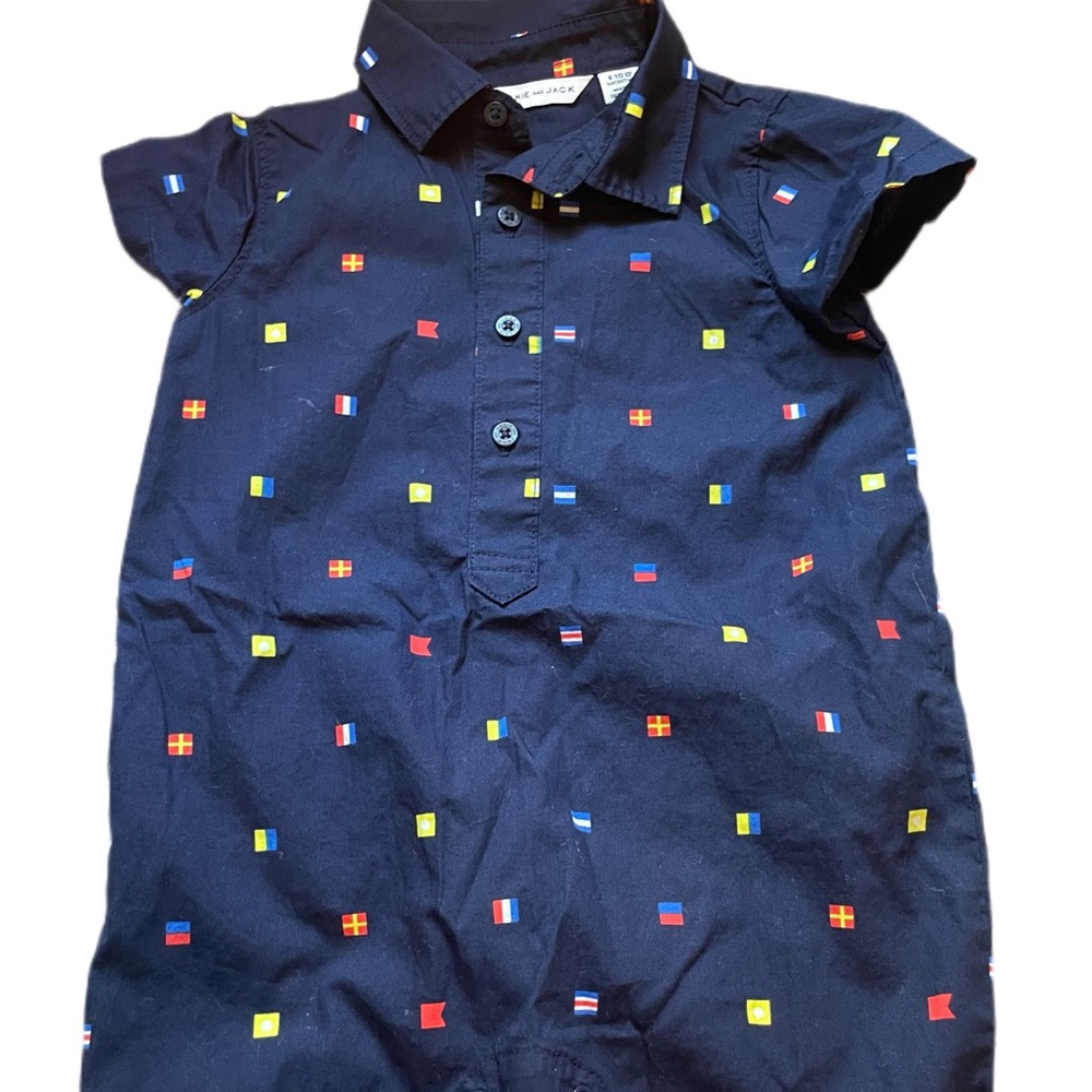 Janie and Jack Romper nautical flags